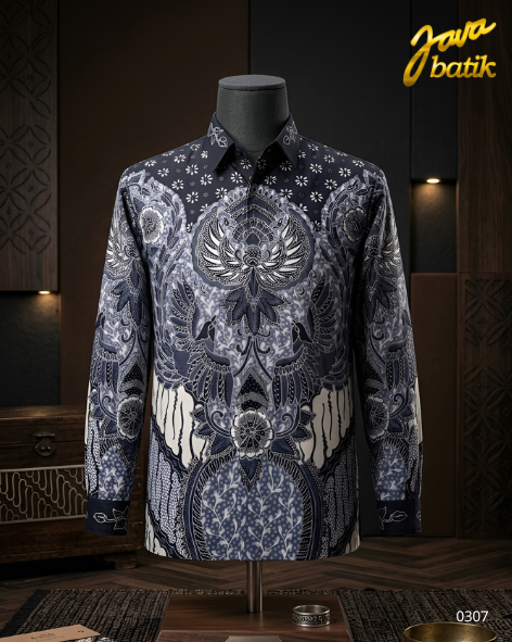 Kemeja Katun Tulis Parang, Abu Putih TA012B