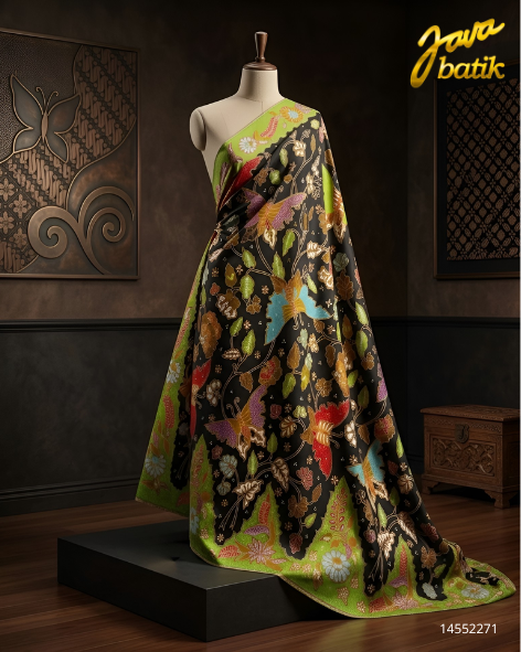 Kain Potongan Katun Tulis Kupu  Kupu