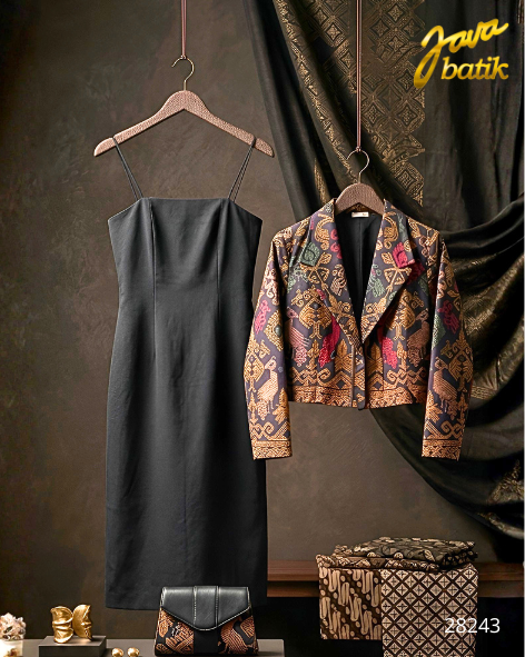 Setelan Hitam Bolero Tenun TA035