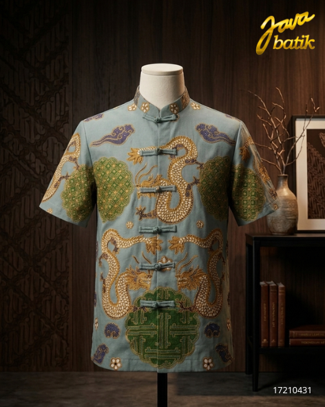 Kemeja Saten Tulis Naga BA082