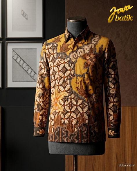 Kemeja Sutra Tulis Kawung BA082D